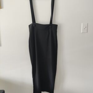 SHEIN Black Buttoned Suspender Skirt